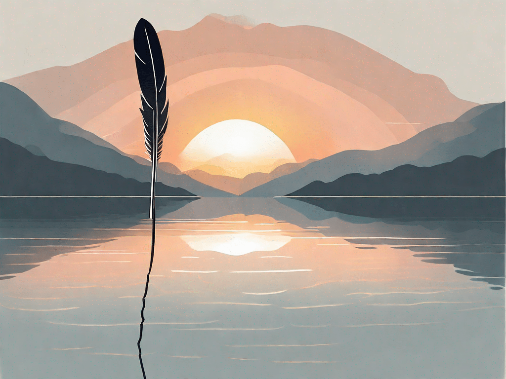 A sunset over a serene lake