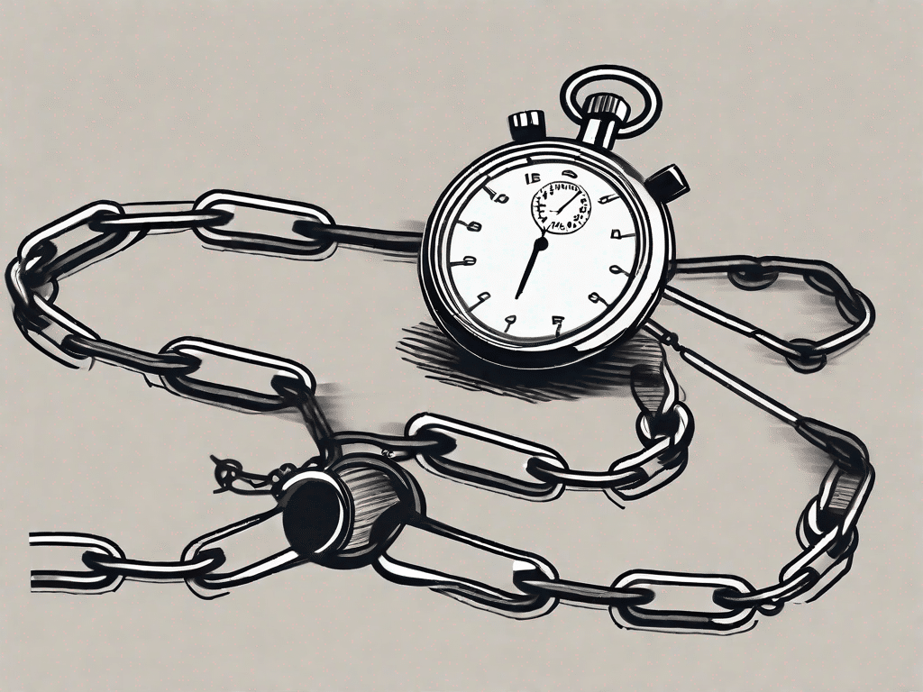 A broken chain link representing termination