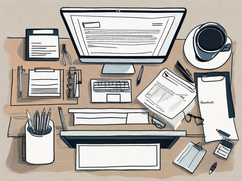 A neatly organized desk with various elements of a job application such as a resume