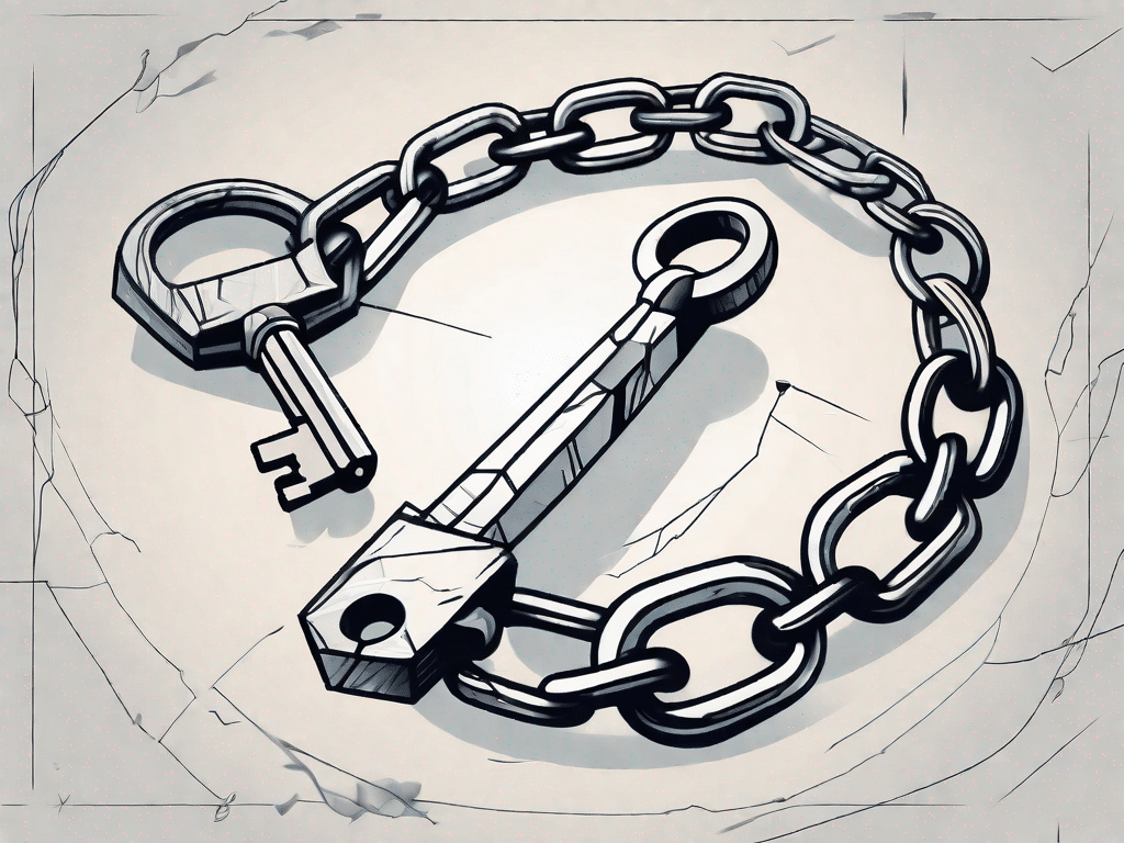 A broken chain representing freedom