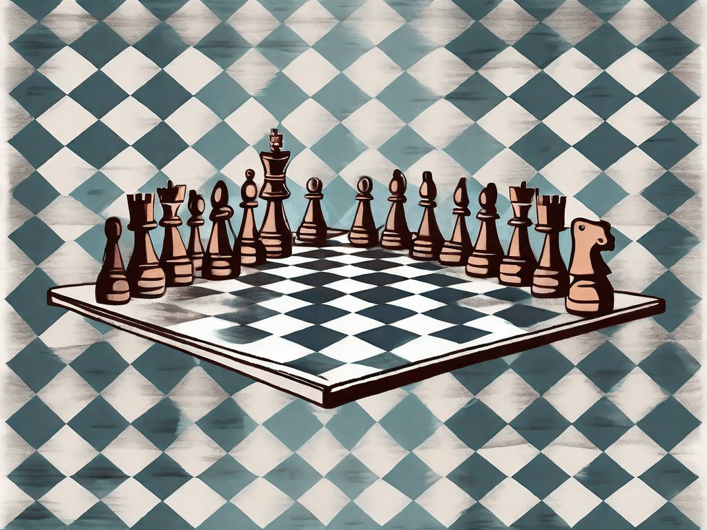 A chess board with pieces strategically placed