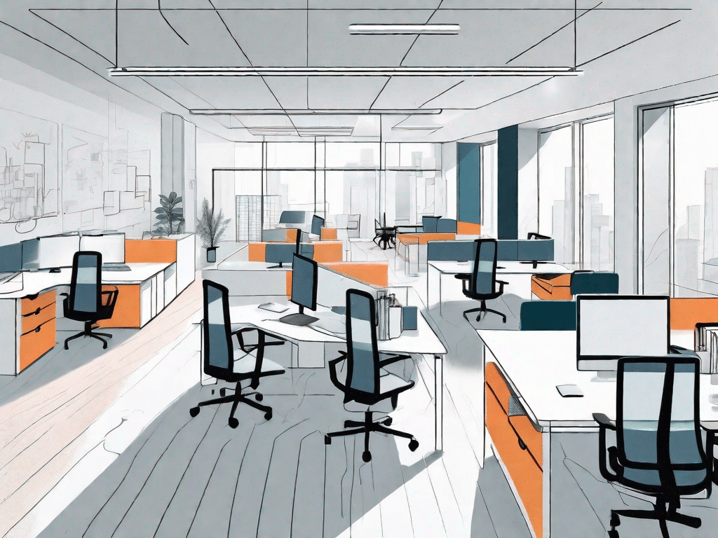 An open office space layout
