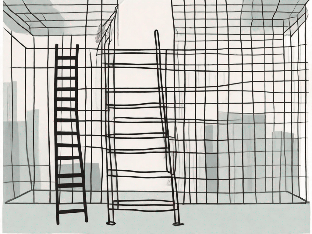 A ladder with some steps going downwards