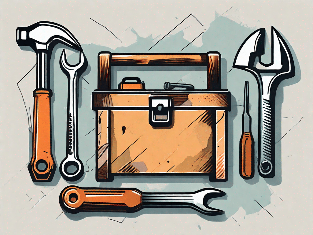 A toolbox with various tools like a hammer
